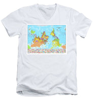 Upside Down Map Perspective - Men's V-Neck T-Shirt