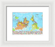 Upside Down Map Perspective - Framed Print