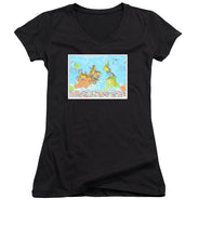 Upside Down Map Perspective - Women's V-Neck (Athletic Fit)