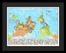 Upside Down Map Perspective - Framed Print