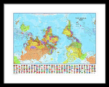 Upside Down Map Perspective - Framed Print