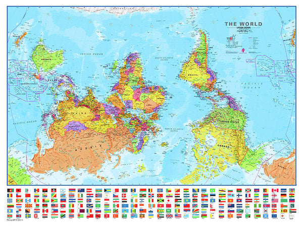 Upside Down Map Perspective - Art Print