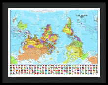 Upside Down Map Perspective - Framed Print