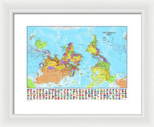 Upside Down Map Perspective - Framed Print