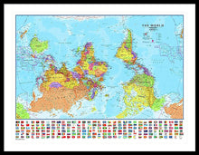 Upside Down Map Perspective - Framed Print