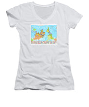 Upside Down Map Perspective - Women's V-Neck (Athletic Fit)