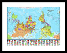 Upside Down Map Perspective - Framed Print