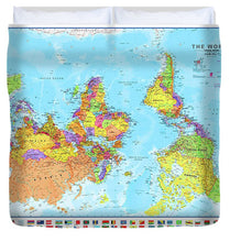 Upside Down Map Perspective - Duvet Cover