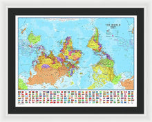 Upside Down Map Perspective - Framed Print