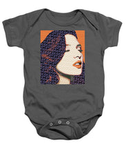 Vain Portrait Of A Woman 2 - Baby Onesie Baby Onesie Pixels Charcoal Small 