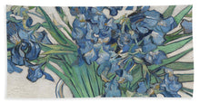 Vincent Van Gogh Irises Floral Purple - Bath Towel Bath Towel Pixels Hand Towel (15" x 30")  