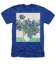 Vincent Van Gogh Irises Floral Purple - Heathers T-Shirt Heathers T-Shirt Pixels Royal Small 