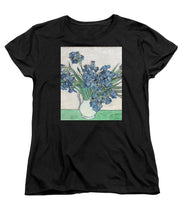 Vincent Van Gogh Irises Floral Purple - Women's T-Shirt (Standard Fit) Women's T-Shirt (Standard Fit) Pixels Black Small 