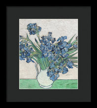 Vincent Van Gogh Irises Floral Purple - Framed Print Framed Print Pixels 8.375" x 10.000" Black Black