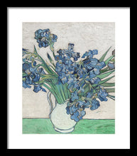 Vincent Van Gogh Irises Floral Purple - Framed Print Framed Print Pixels 11.625" x 14.000" Black White