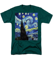 Vincent Van Gogh Starry Night Painting - Men's T-Shirt  (Regular Fit) Men's T-Shirt (Regular Fit) Pixels Hunter Green Small 