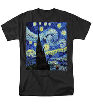 Vincent Van Gogh Starry Night Painting - Men's T-Shirt  (Regular Fit) Men's T-Shirt (Regular Fit) Pixels Black Small 