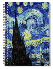 Vincent Van Gogh Starry Night Painting - Spiral Notebook Spiral Notebook Pixels 6" x 8"  