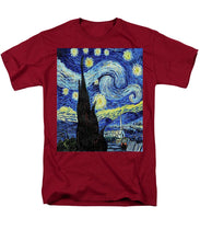 Vincent Van Gogh Starry Night Painting - Men's T-Shirt  (Regular Fit) Men's T-Shirt (Regular Fit) Pixels Cardinal Small 