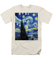 Vincent Van Gogh Starry Night Painting - Men's T-Shirt  (Regular Fit) Men's T-Shirt (Regular Fit) Pixels Cream Small 