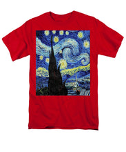 Vincent Van Gogh Starry Night Painting - Men's T-Shirt  (Regular Fit) Men's T-Shirt (Regular Fit) Pixels Red Small 