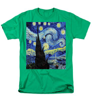 Vincent Van Gogh Starry Night Painting - Men's T-Shirt  (Regular Fit) Men's T-Shirt (Regular Fit) Pixels Kelly Green Small 