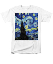 Vincent Van Gogh Starry Night Painting - Men's T-Shirt  (Regular Fit) Men's T-Shirt (Regular Fit) Pixels White Small 