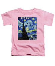 Vincent Van Gogh Starry Night Painting - Toddler T-Shirt Toddler T-Shirt Pixels Pink Small 